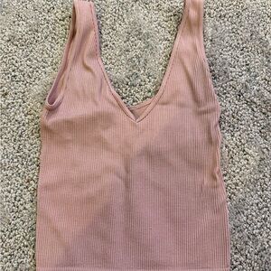 Amazon Women's Ribbed Pink Tank Top